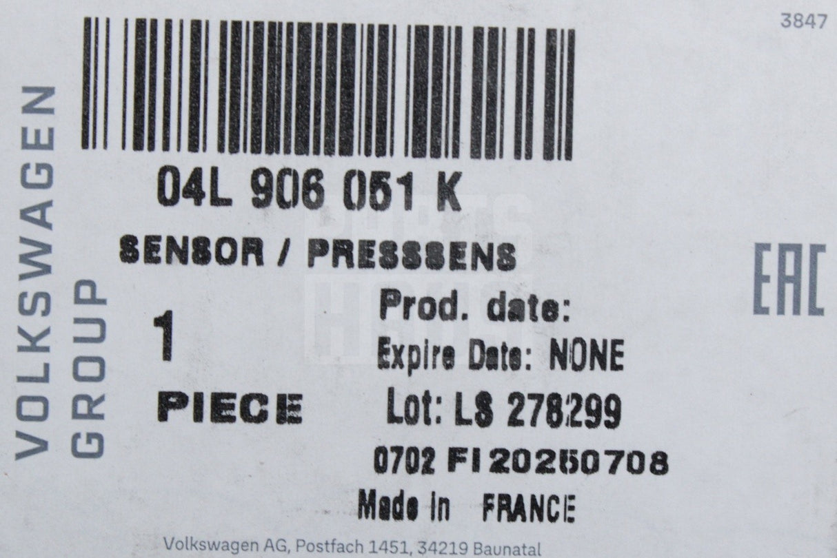 VW Audi Skoda 2.0 TDI boost pressure MAP sensor 04L906051K