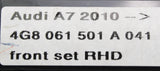 Audi A7 2011-2014 RHD all weather floor mats (front) 4G8061501A 041