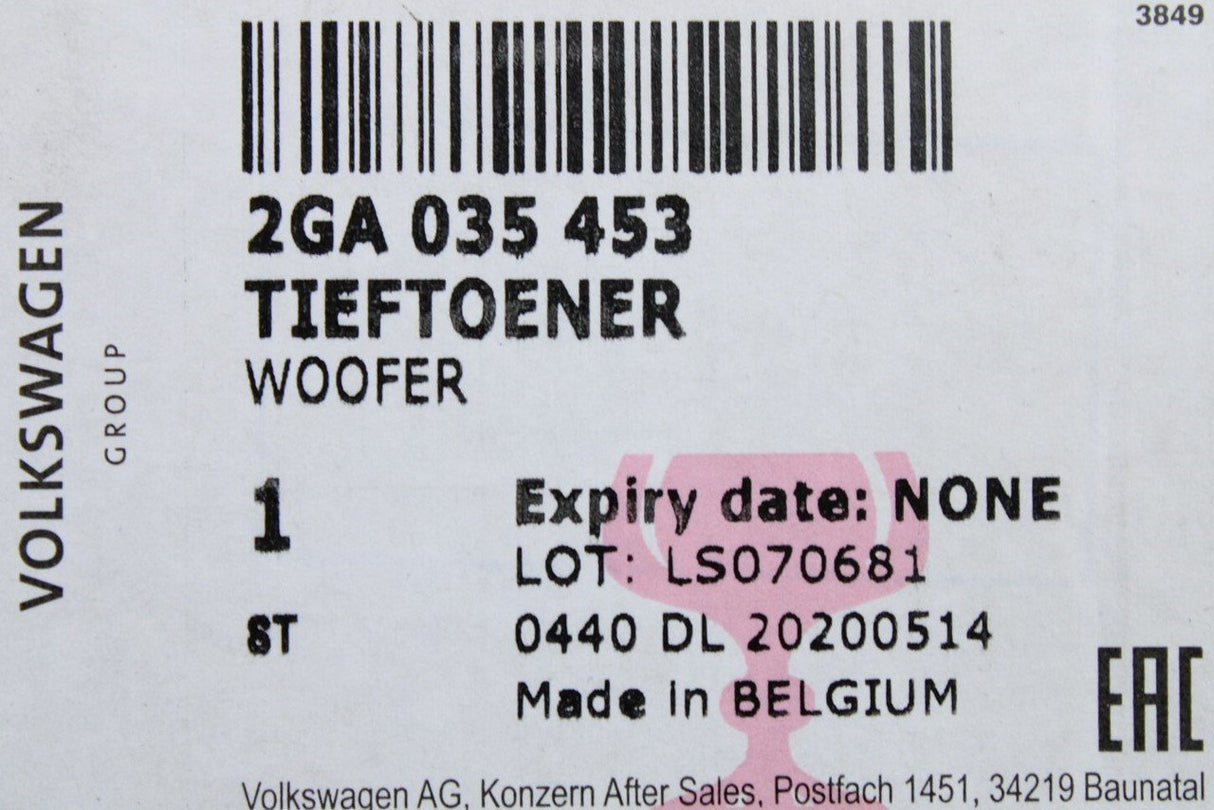VW T-Roc Polo AW SEAT Ibiza Arona door bass speaker (front) 2GA035453