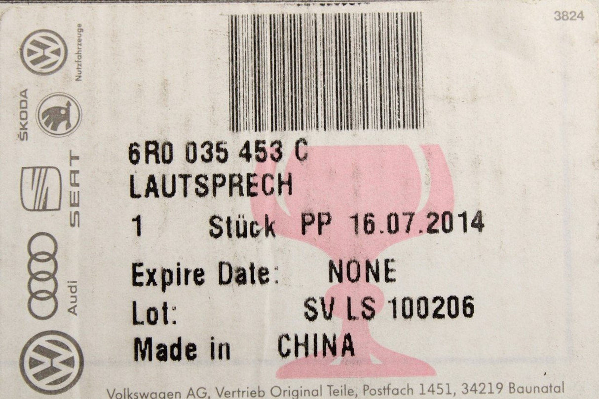 VW Polo 6R 6C 10-18 Skoda Rapid 12-21 door speaker (rear) 6R0035453C