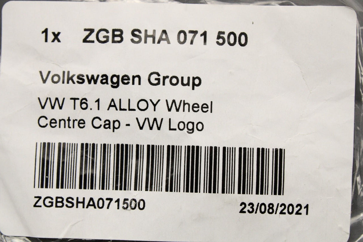 VW Transporter T6.1 accessory alloy wheel centre cap (x1) ZGBSHA071 500