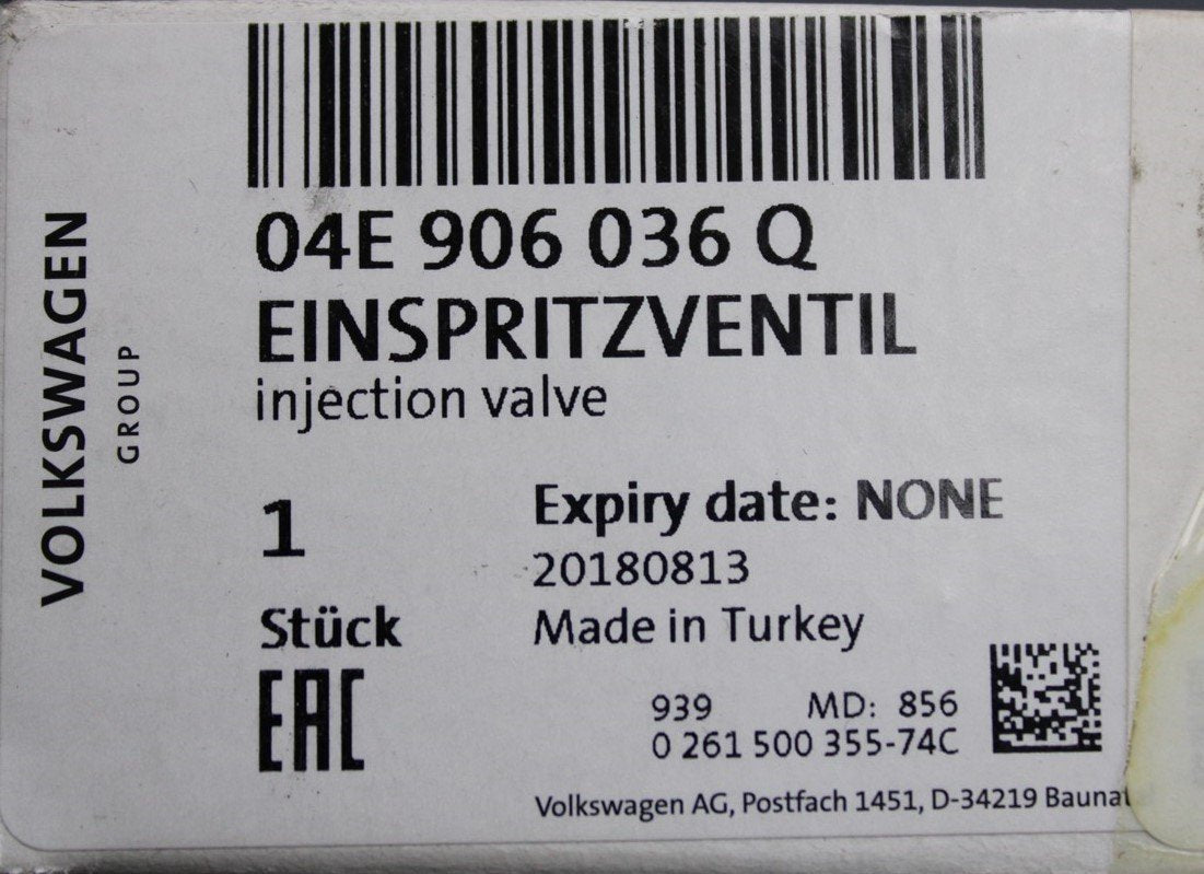 VW Golf Audi A3 Q3 Skoda SEAT 1.2 1.4 TSI fuel injector valve 04E906036Q