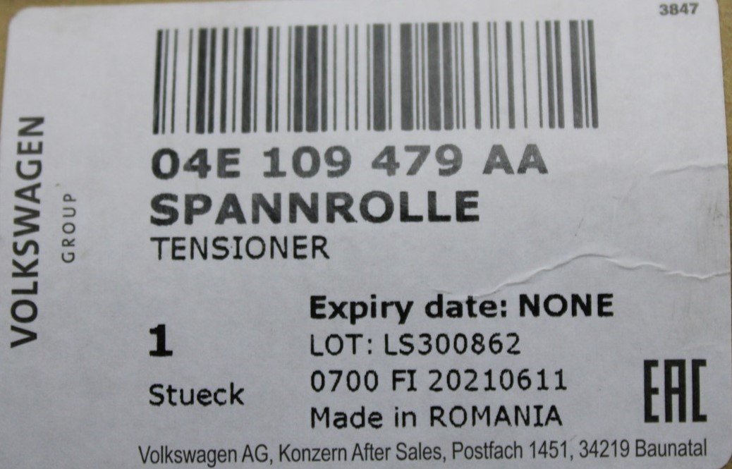 VW Audi Skoda SEAT 1.4 TSI 1.2 TSI timing belt tensioner 04E109479AA