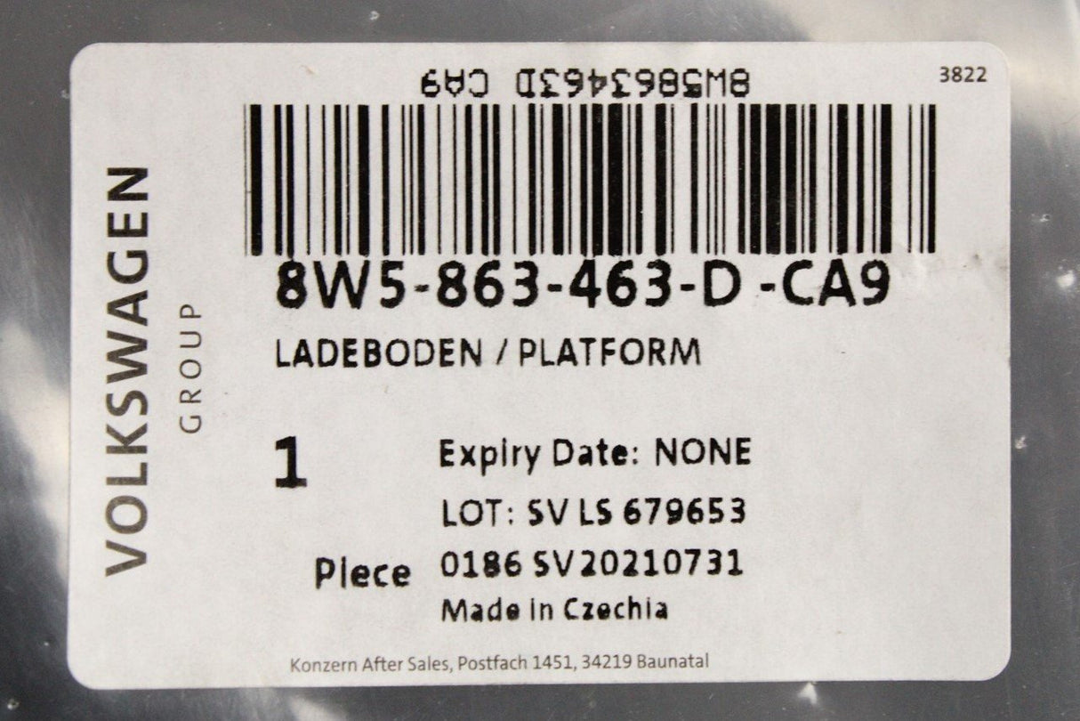 Audi A4 S4 A5 S5 RS5 saloon 16-on boot compartment floor 8W5863463D CA9