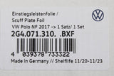 VW Polo AW 2018-on Door sill protector kit black & silver 2G4071310 BXF