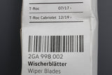 VW T-Roc 2018-on LHD front windscreen wiper blades 2GA998002