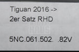 VW Tiguan 2016-24 front rubber floor mats set RHD 5NC061502 82V