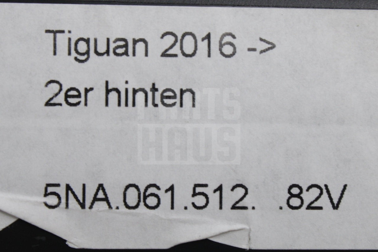 VW Tiguan 2016-on rear rubber all weather floor mats set 5NA061512 82V