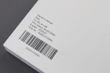 VW Polo AW 2018-on owners manual handbook 07/20 2G0012720AG