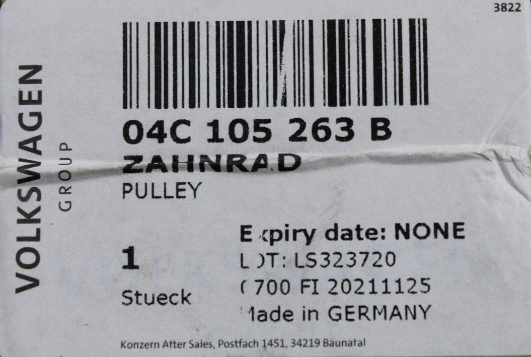 VW Audi Skoda SEAT crankshaft toothed belt pulley (1.0 TSI) 04C105263B