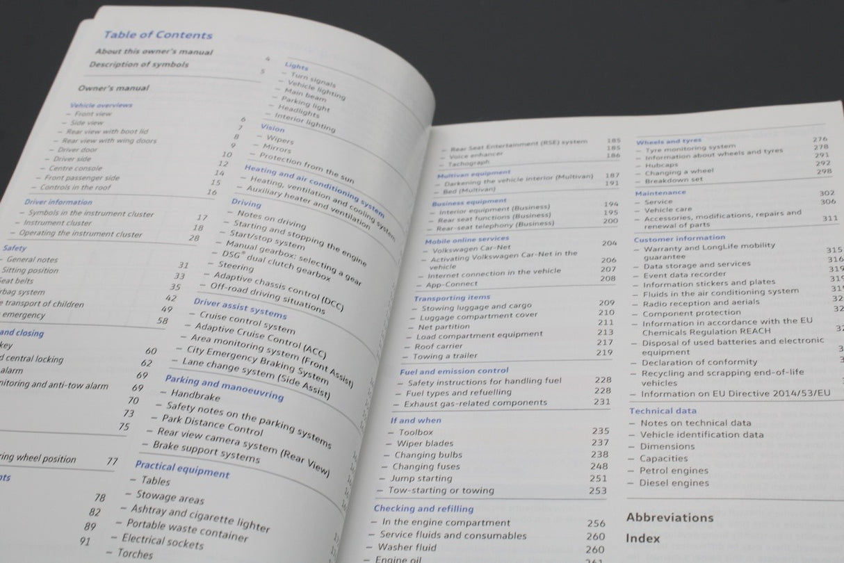 VW Multivan 2018-on commercial owners manual 7E0012720AG