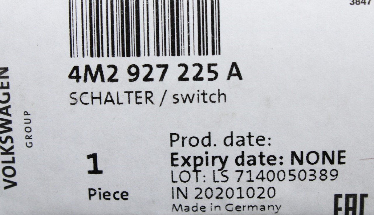Audi A4 RS4 A5 RS5 Q7 electric parking hand brake switch 4M2927225A