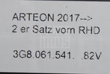 VW Arteon 2017-on front rubber all weather floor mats RHD 3G8061541 82V