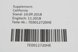 VW T6 California 2016-2019 owners manual supplement 7E0012720HE