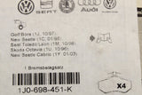 VW Golf MK4 GTI Leon Octavia rear brake pads (256mm discs) 1J0698451K