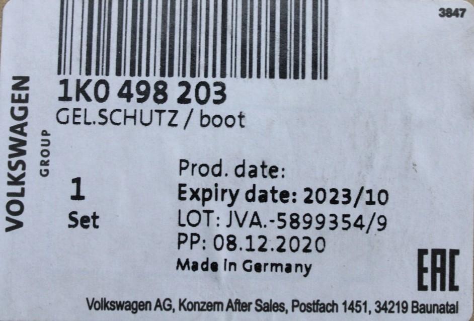 VW Golf Polo Audi A3 Skoda Superb SEAT Ibiza outer CV boot kit 1K0498203