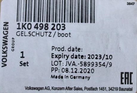 VW Golf Polo Audi A3 Skoda Superb SEAT Ibiza outer CV boot kit 1K0498203