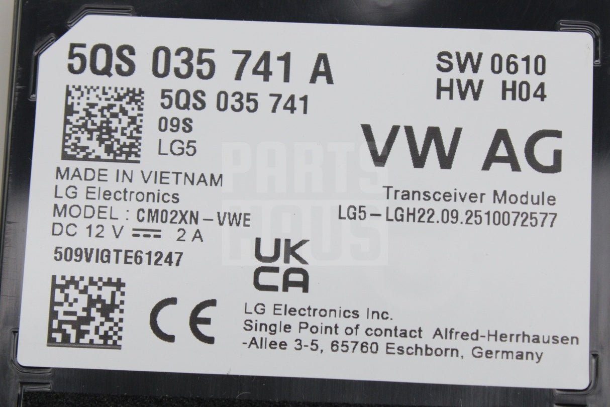 Skoda Kodiaq Superb 2024-on vehicle communication aerial 5QS035741A