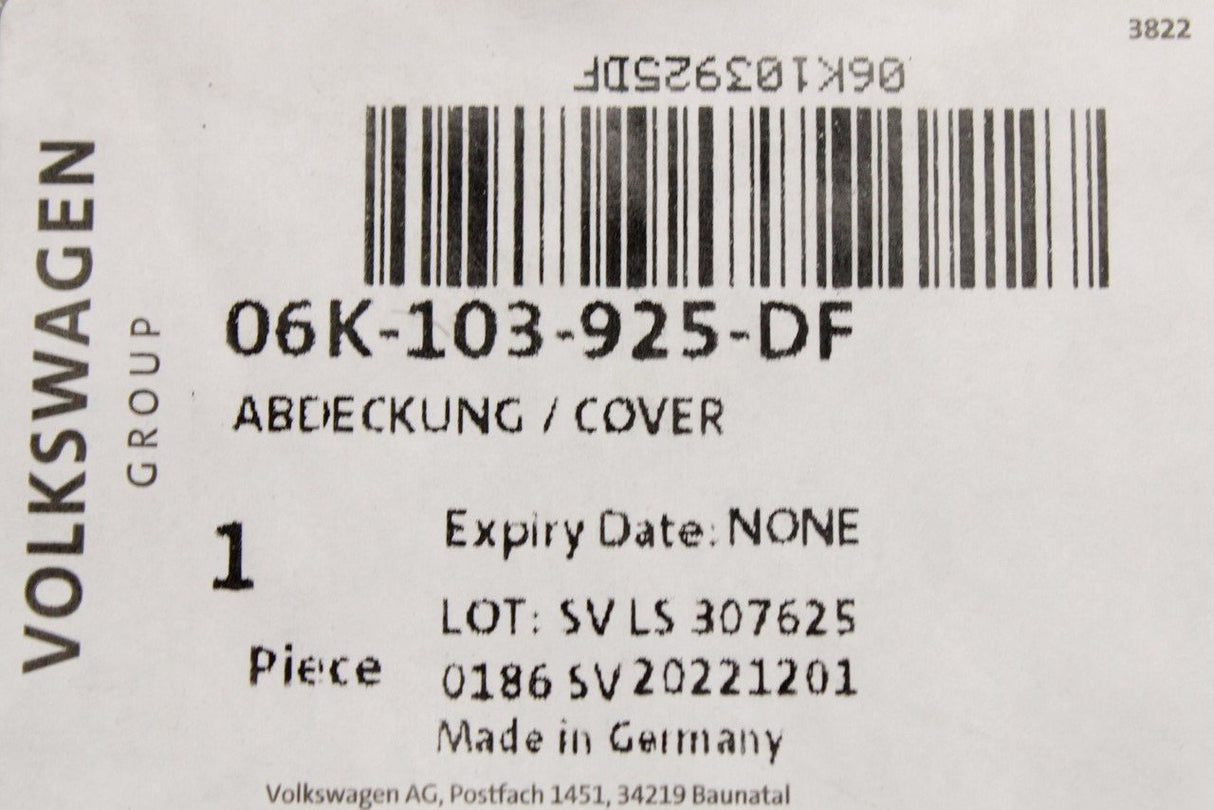 VW Golf MK8 Audi Q2 Skoda SEAT 17-on 2.0 TFSI engine cover 06K103925DF