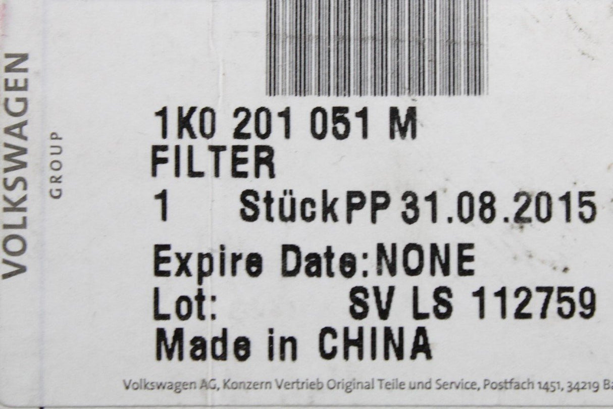 VW Polo Skoda Fabia SEAT Ibiza fuel filter for 1.2 TDI 1K0201051M