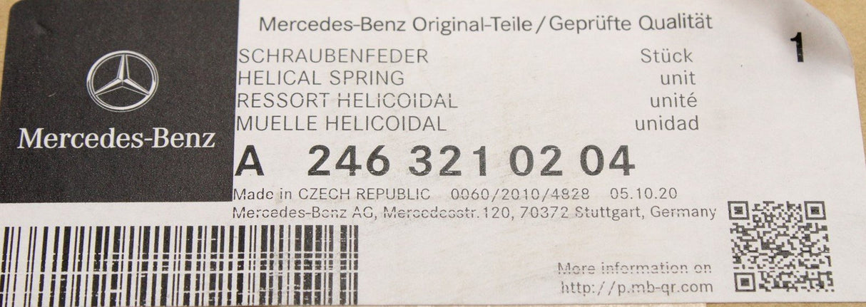 Mercedes-Benz CLA coil spring A2463210204