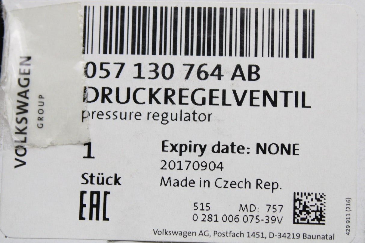VW Audi Skoda SEAT CUPRA fuel rail pressure regulating valve 057130764AB