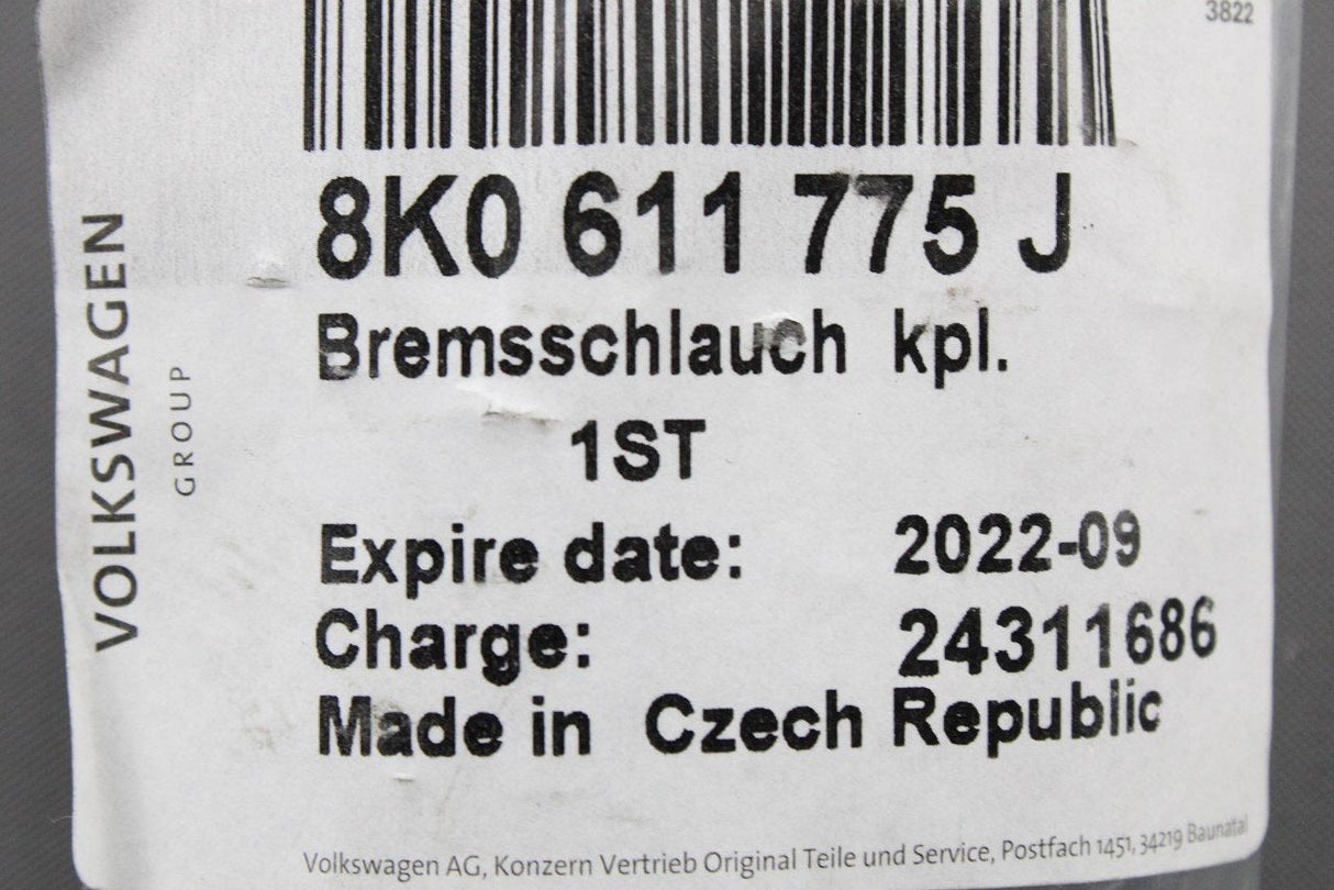Audi A4 A5 Q5 RS4 RS5 rear flexi brake pipe hose 8K0611775J