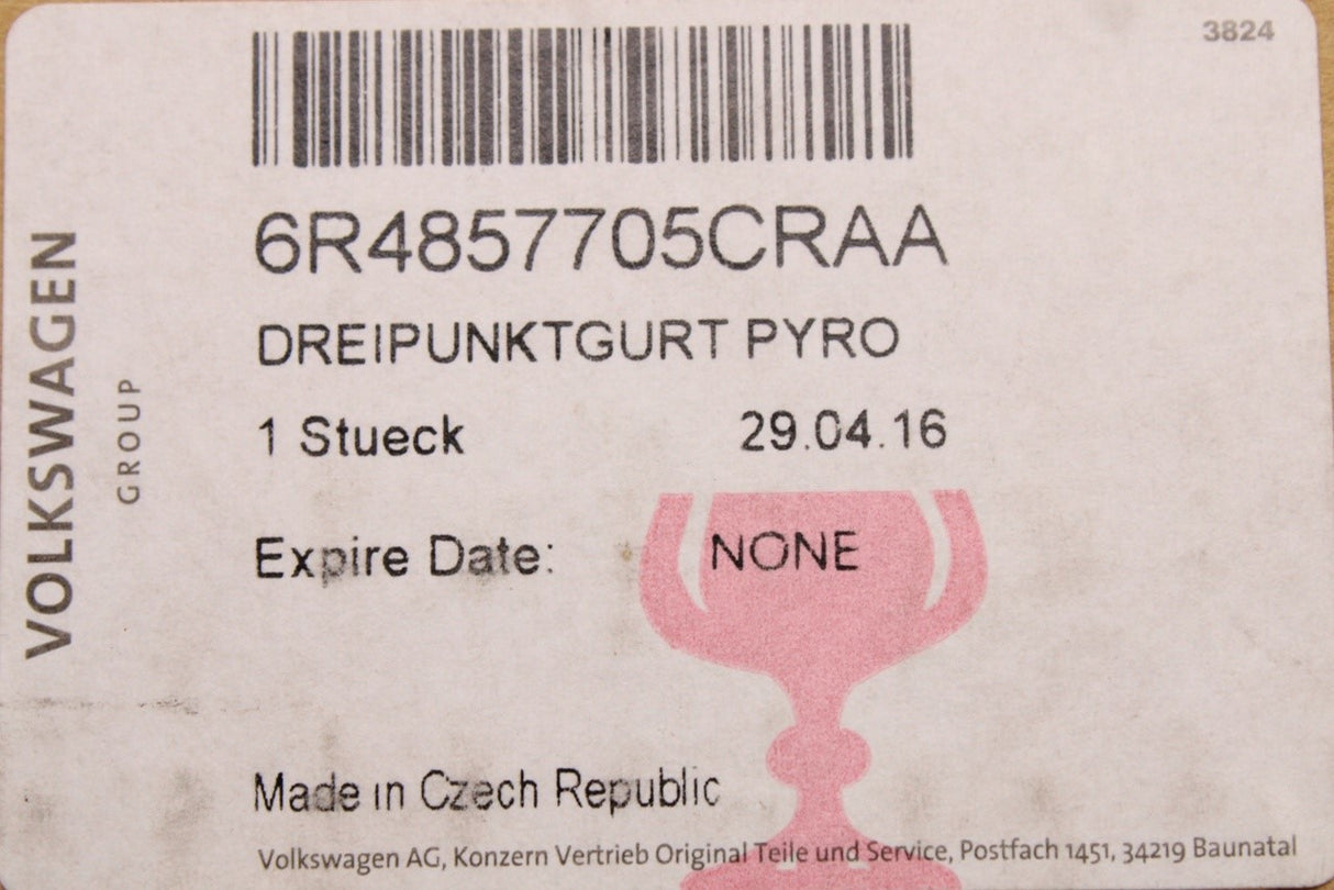 VW Polo 6R 6C 2010-17 5-door front seat belt (left) 6R4857705C RAA