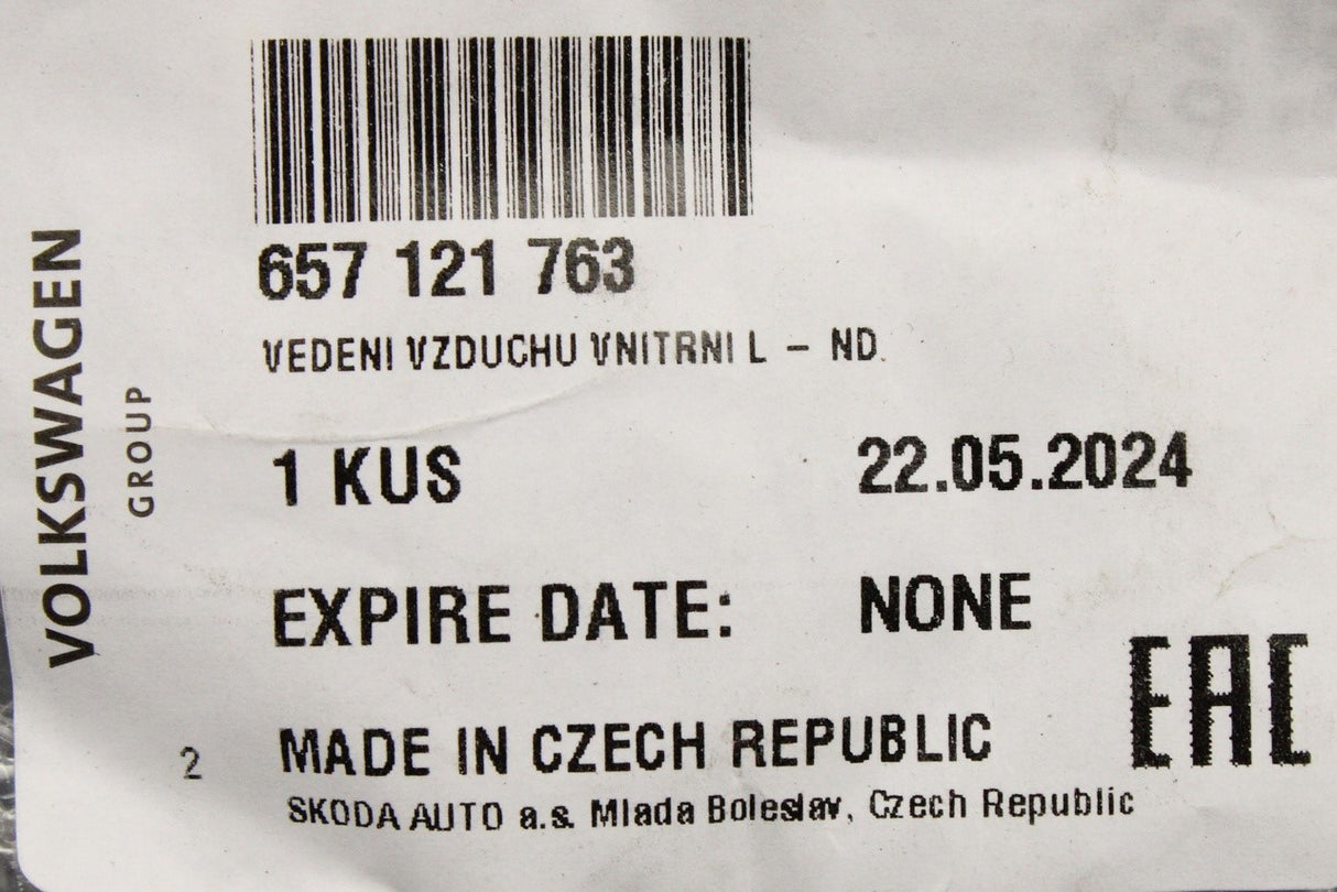 Skoda Kamiq Scala 2019-on front bumper air guide (left) 657121763