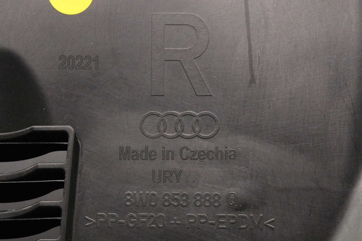 Audi A4 B9 2016-25 wheel arch liner front section (right) 8W0853888Q