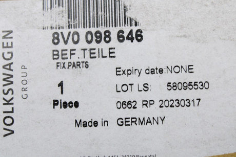 Audi A3 8V 2017-20 engine undertray underbody bolts fixing kit 8V0098646