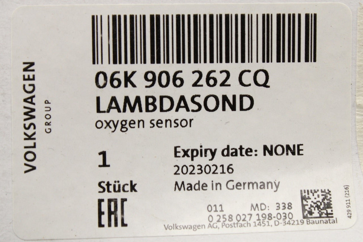 VW Audi Skoda SEAT 1.8 TSI lambda probe sensor (pre-cat) 06K906262CQ