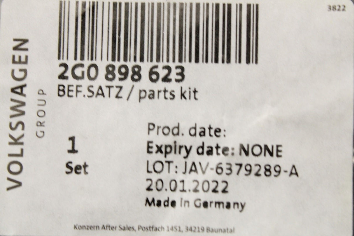 VW Polo AW 2018-on bumper fixings kit (front) 2G0898623