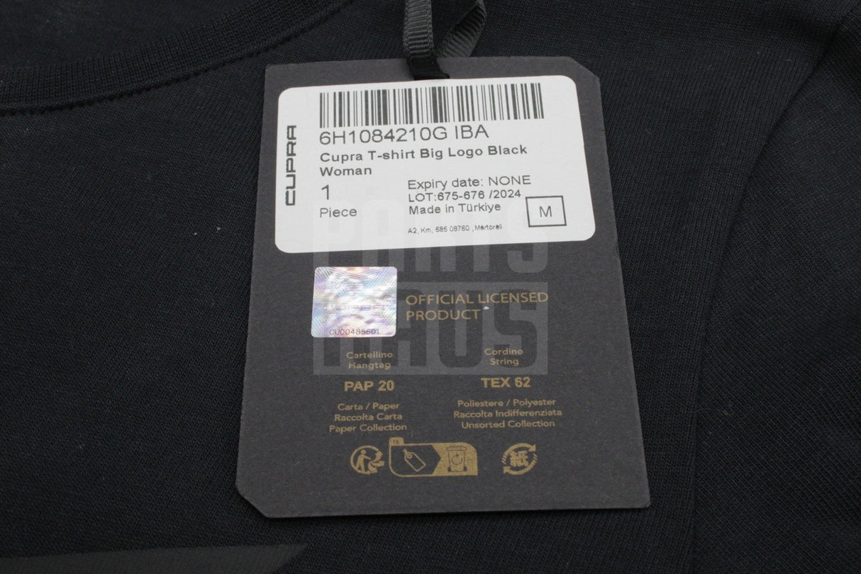 CUPRA women's black logo t-shirt (medium) 6H1084210G IBA
