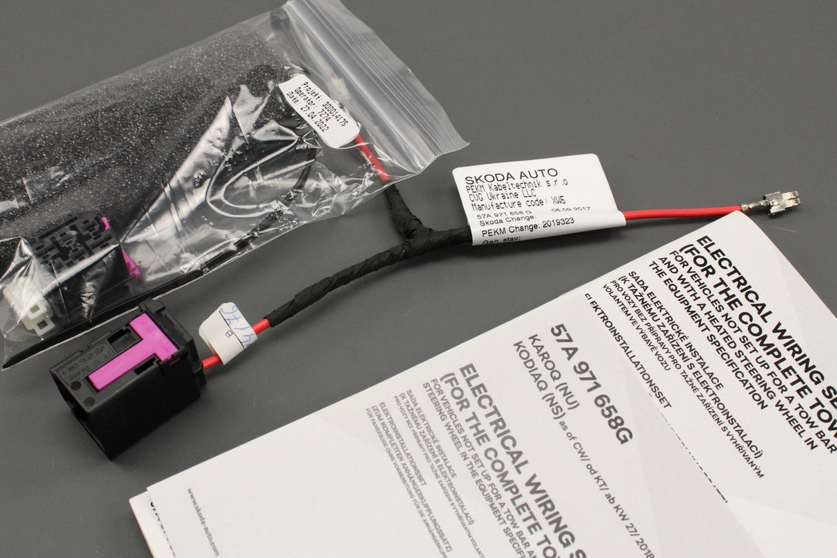 Skoda Karoq 2018-on Kodiaq 2017-on tow bar wiring harness 57A971658G
