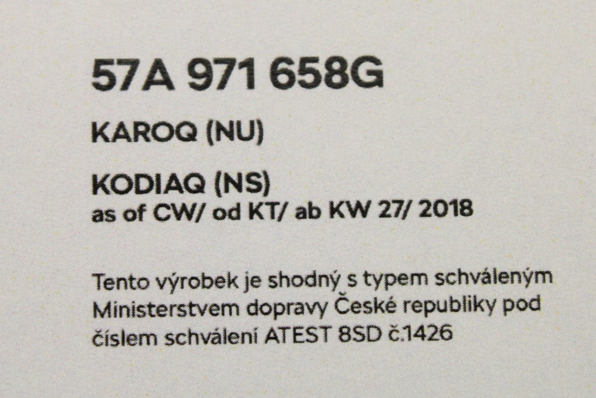 Skoda Karoq 2018-on Kodiaq 2017-on tow bar wiring harness 57A971658G