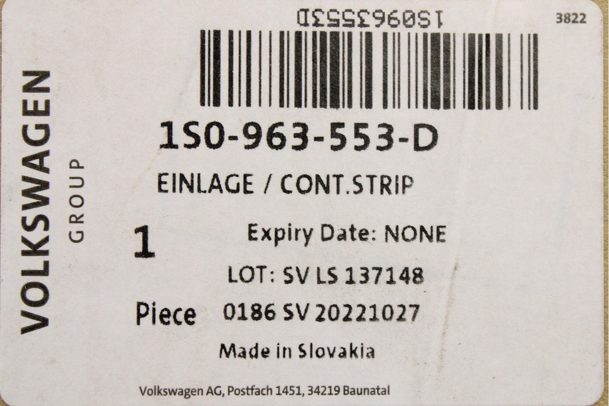 VW Up T-Cross Skoda SEAT Passenger occupied seat sensor 1S0963553D
