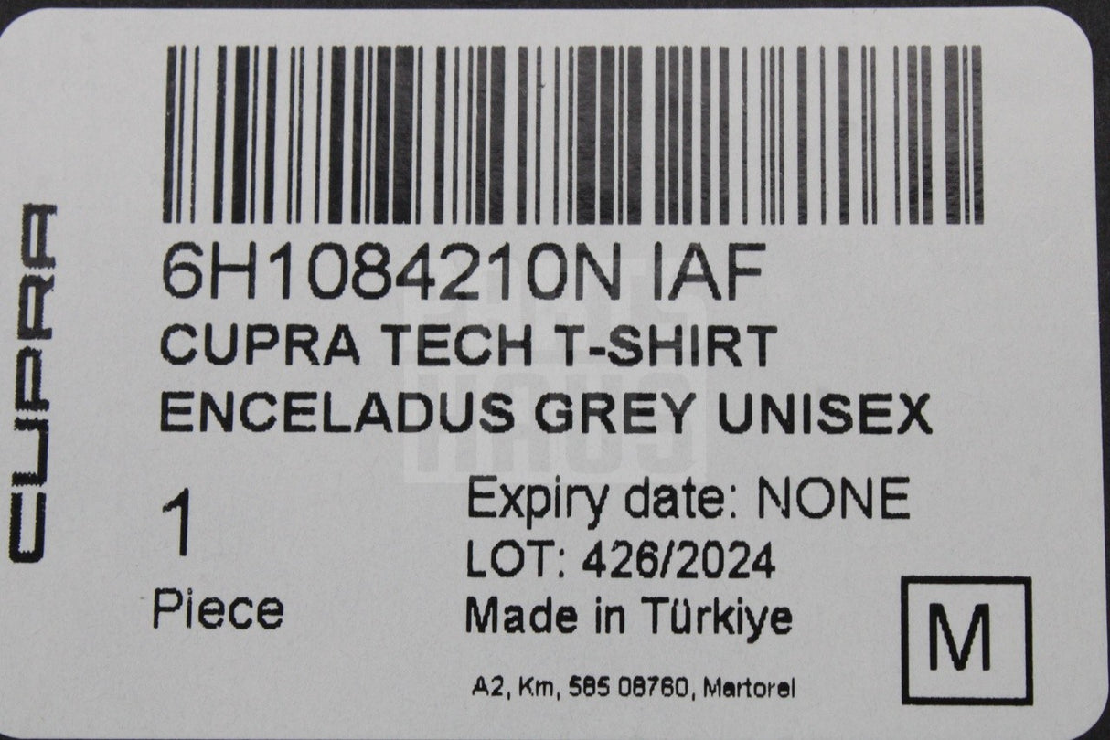 CUPRA tech unisex grey t-shirt (medium) 6H1084210N IAF