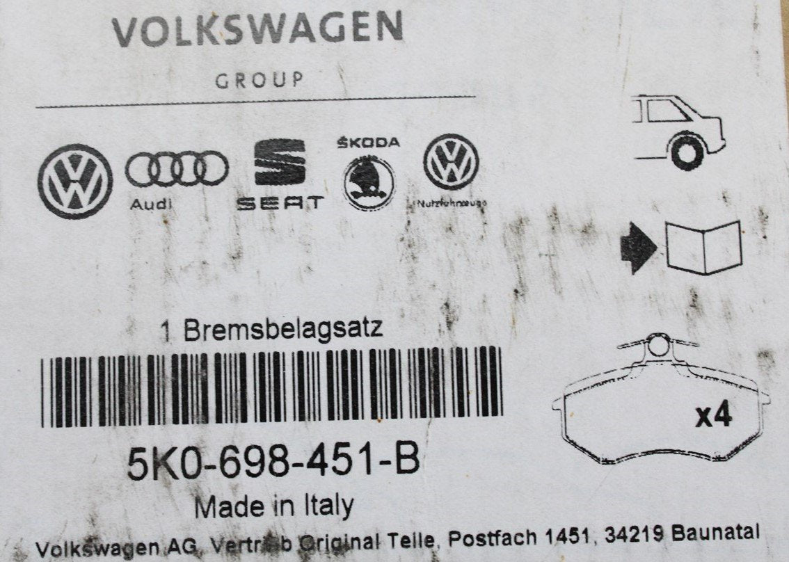 VW Golf Audi A3 SEAT Leon Skoda Yeti brake pads 230x9 (rear) 5K0698451B