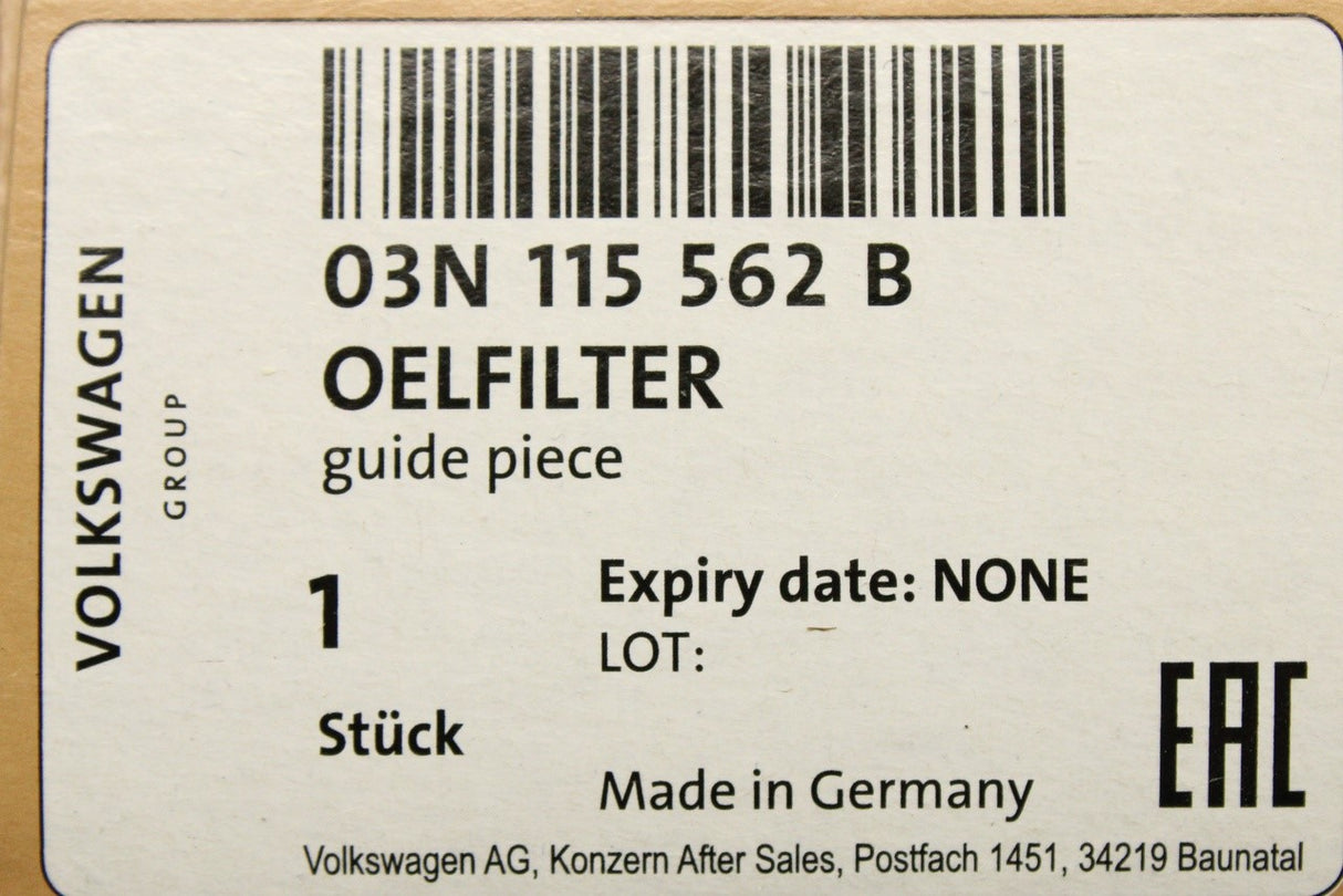 VW Golf MK8 T6.1 Audi A6 Skoda SEAT 13-on 2.0 TDI oil filter 03N115562B