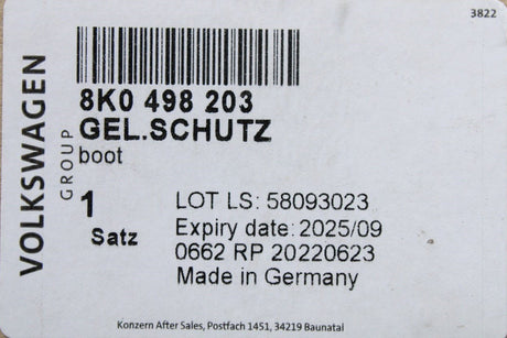 Audi A4 A5 A6 A7 A8 Q5 08-17 outer CV boot repair kit (100mm) 8K0498203