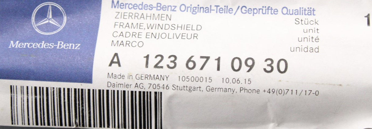 Mercedes-Benz E Class W123 windscreen surround A1236710930