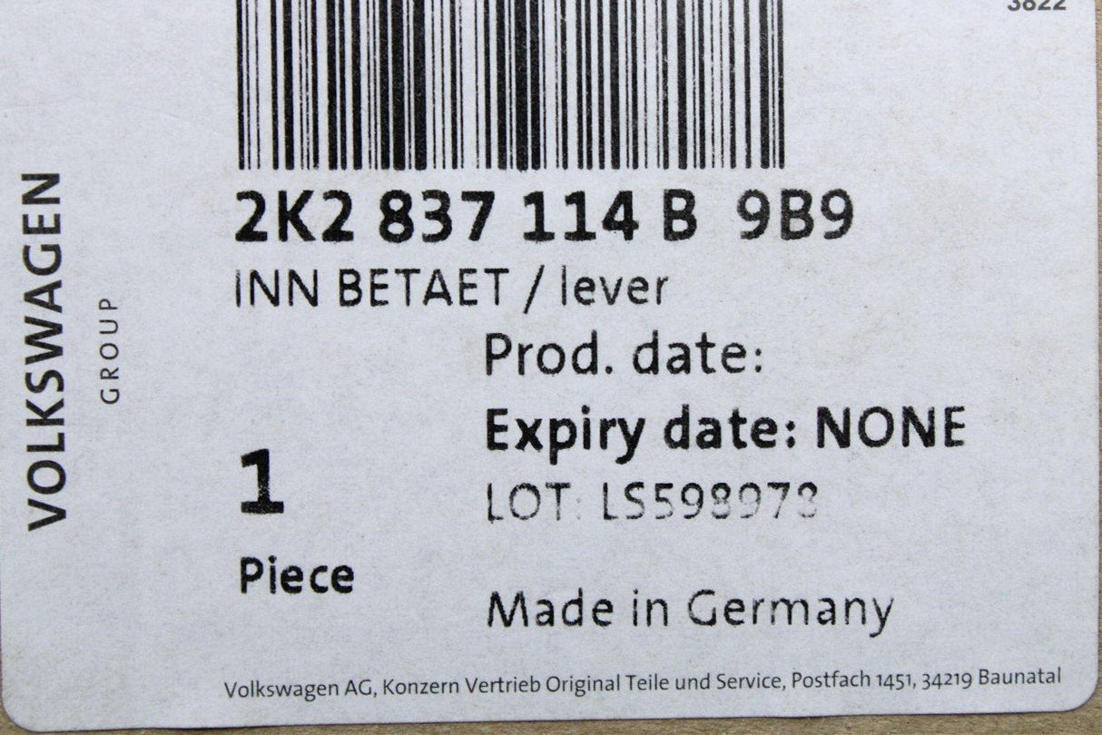 VW Caddy 04-15 interior door handle actuator (right, RHD) 2K2837114B 9B9