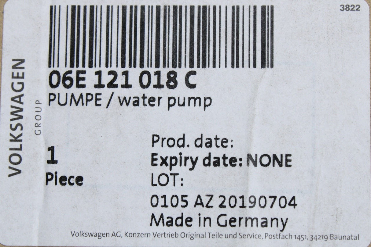 Audi A5 S5 A6 S6 A7 A8 Q7 3.0 TSI engine coolant water pump 06E121018C