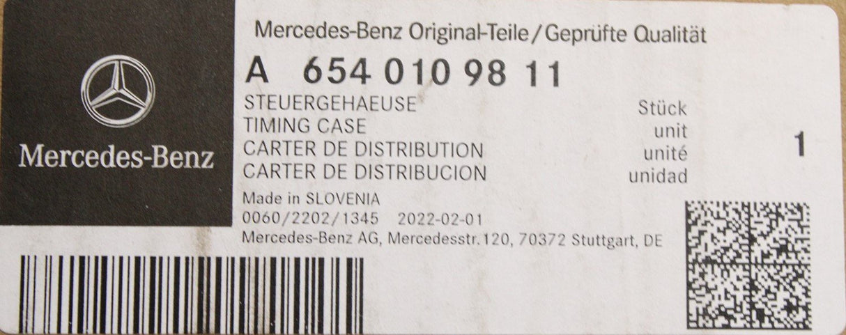 Mercedes-Benz engine timing case cover A6540109811