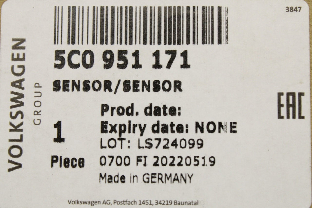VW Amarok Beetle Scirocco Tiguan 2012-on interior alarm sensor 5C0951171
