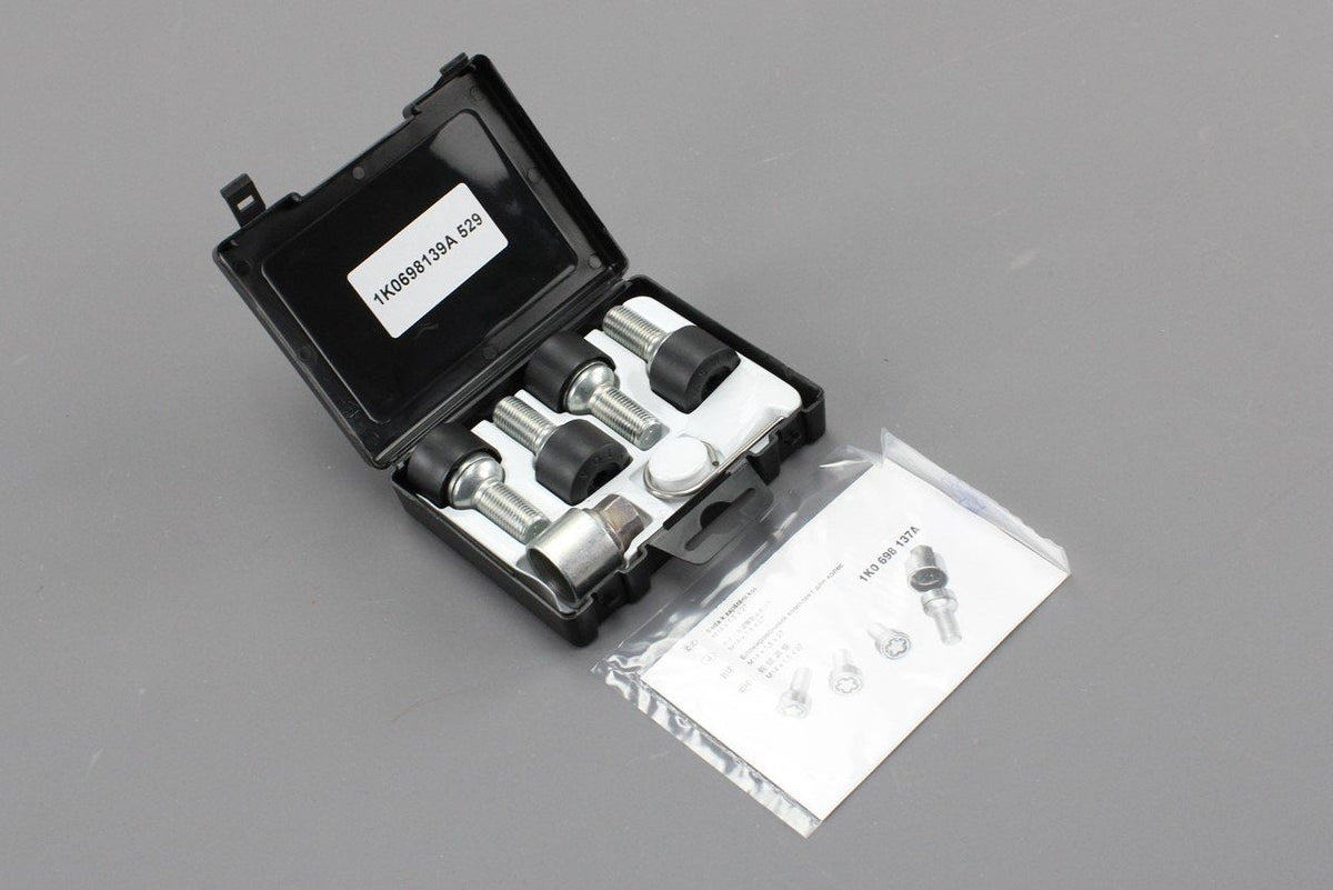 VW Golf MK5 MK6 MK7 Caddy Passat locking wheel nut set 1K0698137A, view 1