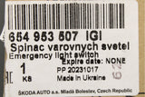 Skoda Kamiq Scala 2019-on hazard light warning switch 654953507 IGI