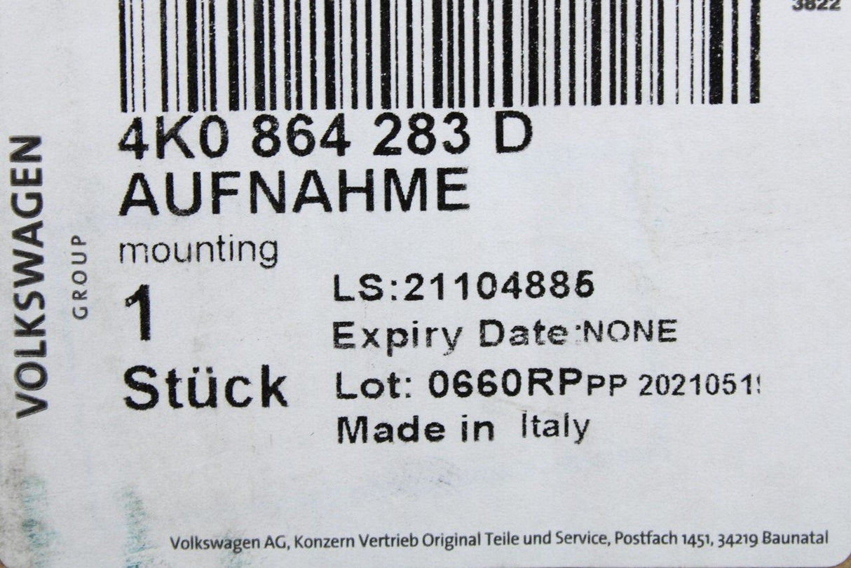 Audi A6 S6 RS6 A7 RS7 2019-On Mounting for centre armrest 4K0864283D