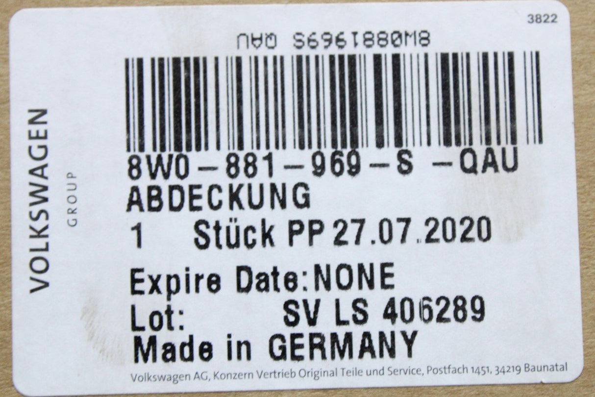 Audi A4 S4 RS4 A5 S5 2016-Onward Seat back cover (Black) 8W0881969SQAU